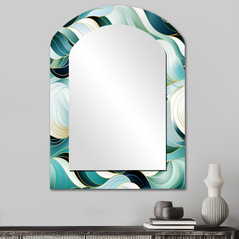 Miroir mural Coastal Emerald and White, 34 po x 25 po