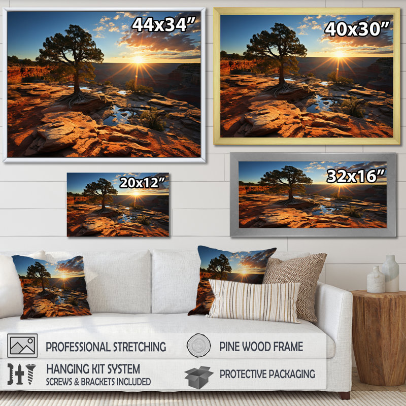 Canyon Rhapsody II - paysages, impressions sur toile, H 12 po x l 20 po x P 1 po, Cadre flottant blanc