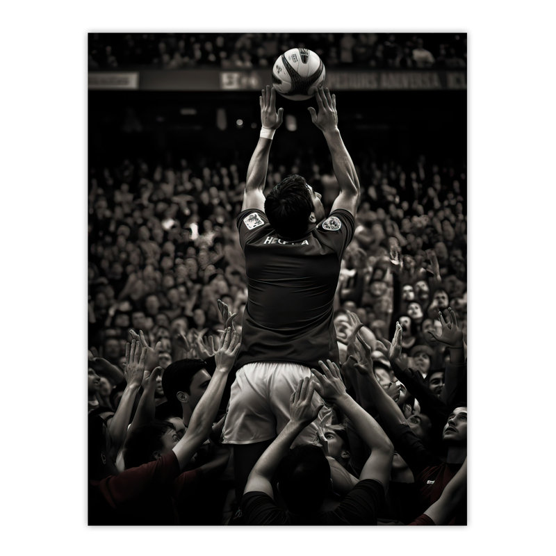 Wall Art Print Rugby Lineout Catch Action Photo Black Sport Artwork Poster