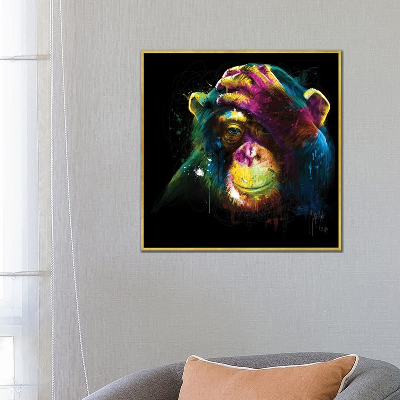 Reproduction d’art graphique, "Darwin preoccupations" par Patrice Murdock, Pas de tapis, H 26 po x l 26 po x P 1,5 po