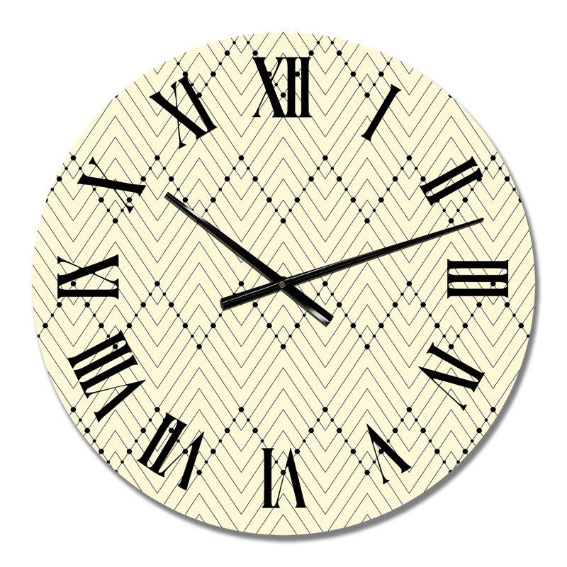 Beige Triangluar Rhythm - Patterned Wall Clock, Small
