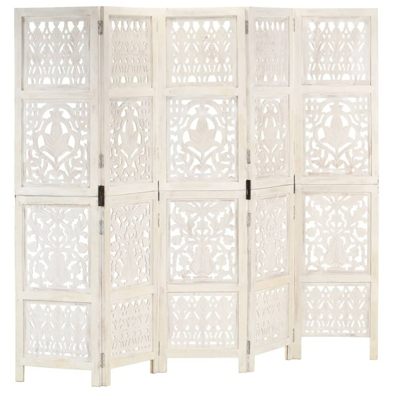 Blondell 165cm H Folding Room Divider, 5, White