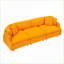 Canapés-lits, canapé de salon moderne à 3 places avec 3 coussins décoratifs | Orange | Ours en peluche