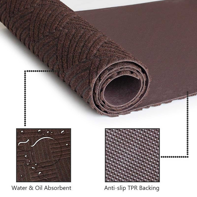 Custom Size Brown Indoor Non-Slip Runner Rug for Kitchen Hallway, Runner 2' x 13'
