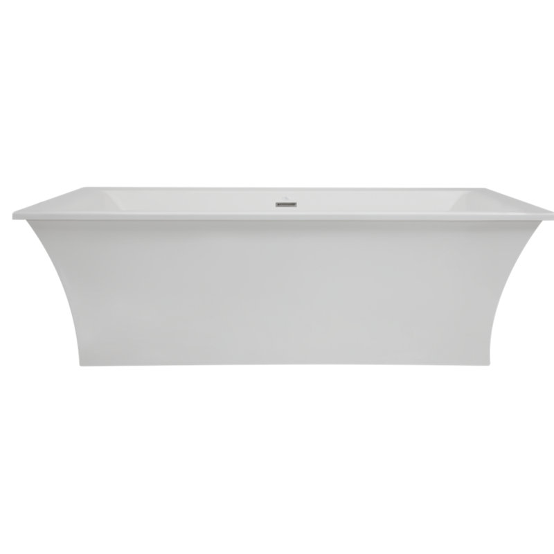 Studio 70" x 36" Freestanding Soaking Acrylic Bathtub, Matte Black