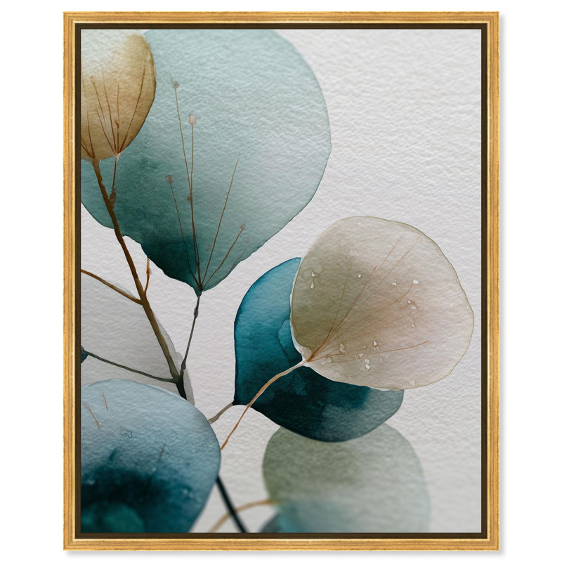 Reproduction d'art sur toile, Eucalyptus aqueux I, par Art Remedy, H 21 po x l 17 po, Cadre doré