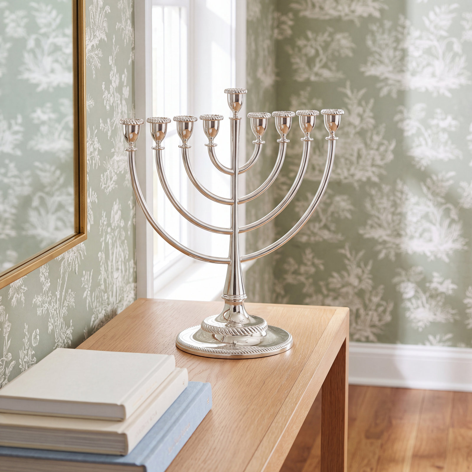 Traditional Menorah, Silver