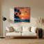 «Hawaiian Tropical Sunset», art mural en métal orange-819287307
