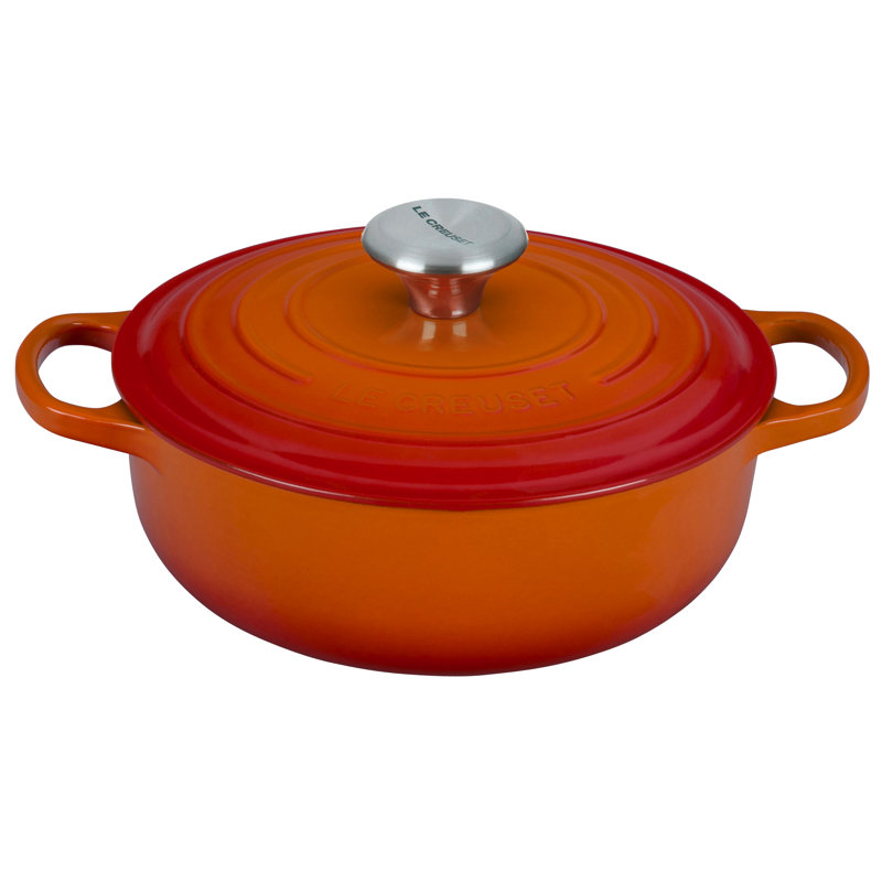 Le Creuset Signature Enameled Cast Iron 3.5 Qt Round Sauteuse with Lid, Flame