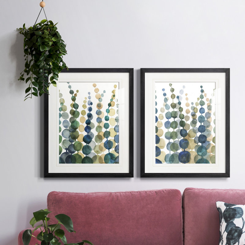 «Pompom Botanical I», reproduction encadrée de qualité supérieure, prête à être accrochée