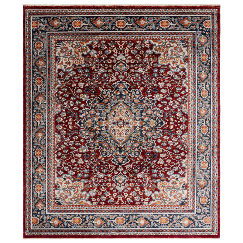 Tapis rouge / bleu marine Lauren Ralph Lauren 1121, Rectangle 4 pi x 6 pi