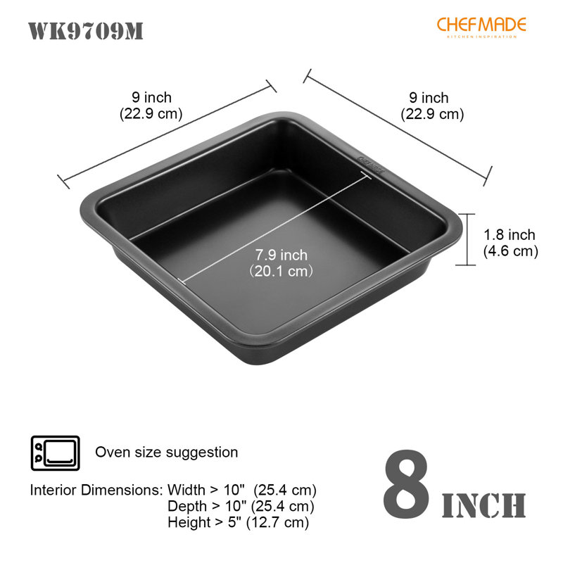 CHEFMADE 8 Inch Square Cake Pan