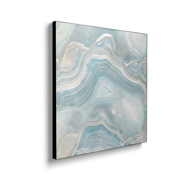 Reproduction d'art sur toile en métal "Steateix" - Agate en bleu I par Nan