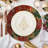 Glass Floral Round Beaded Placemats Set with Elegant Poinsettia Design for Christmas Table Decor