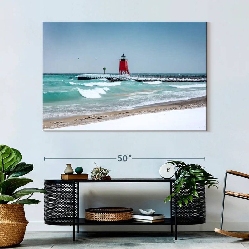 Vue du phare de Charlevoix, H 34 po x l 51 po