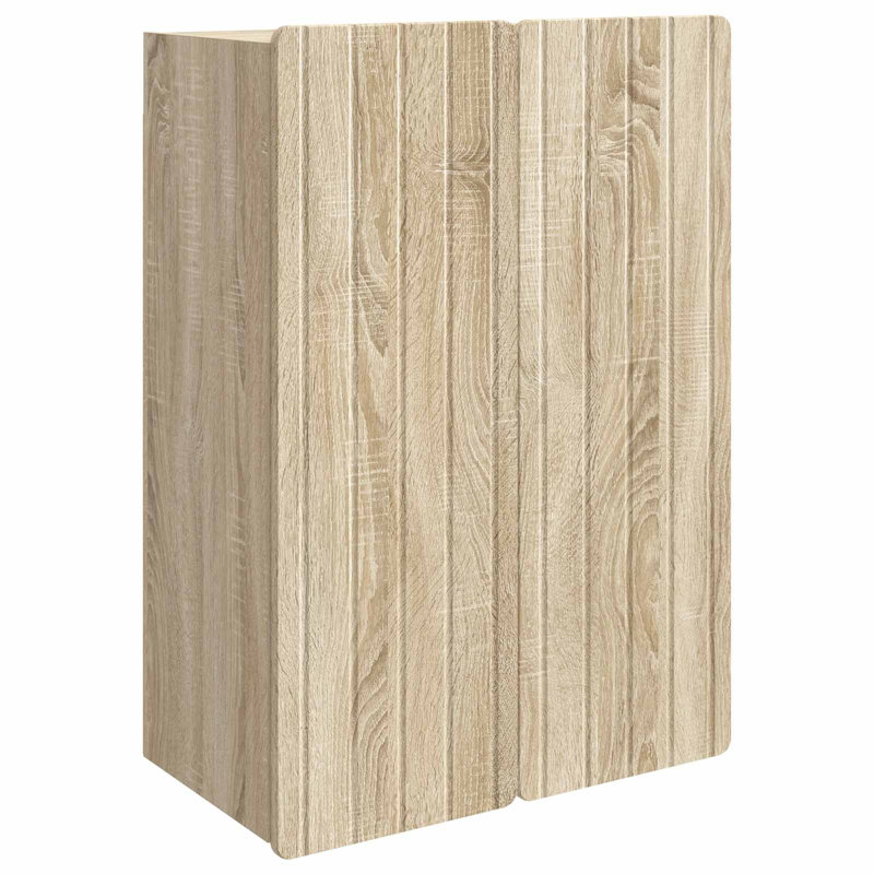  Wall-Mounted Cabinet Engineered Wood Storage Vintage Indoor Living Room, Sonoma Oak