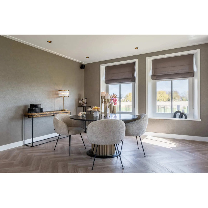 Ironville Acacia Round Metal Base Dining Table