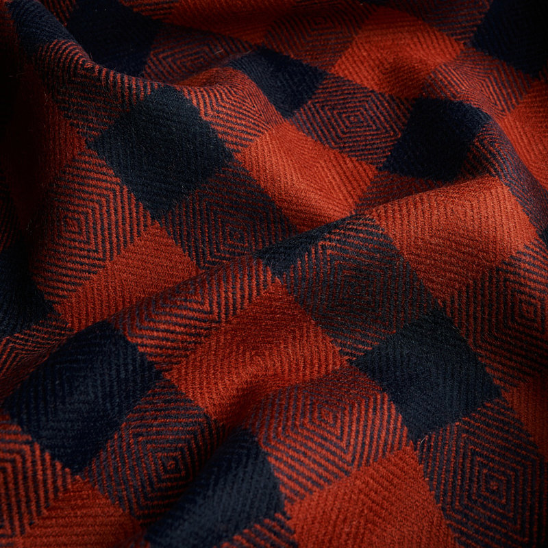 Galt Wool Check Fabric, Red/Black