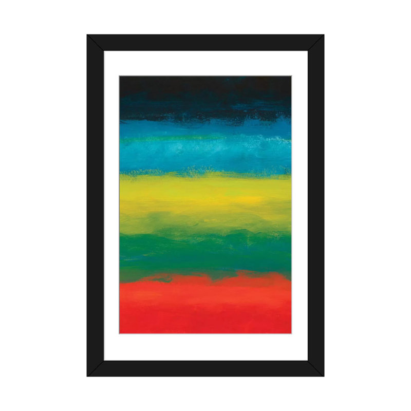 «Night Coast II» par Jan Weiss, peinture sur toile tendue, H 32 po x l 24 po x P 1 po, Papier beaux-arts encadré noir, Blanc