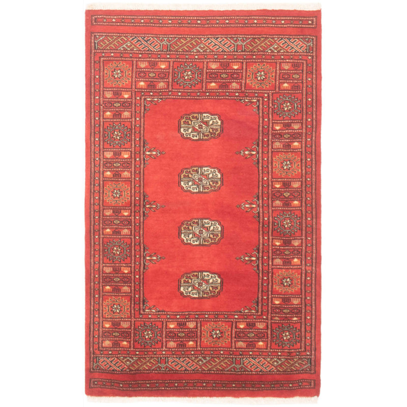 Tapis unique rouge / brun en laine noué à la main de style Bokhara des années 2010 de 2 pi 8 po x 4 pi 6 po Pulis