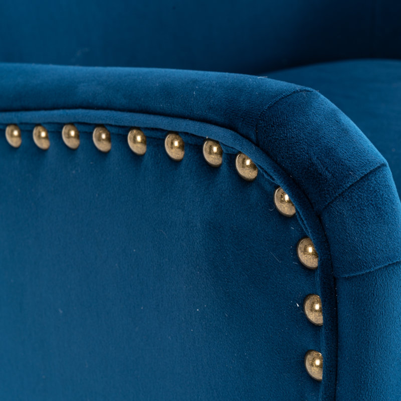 Segovia Wingback Chair, Blue Velvet