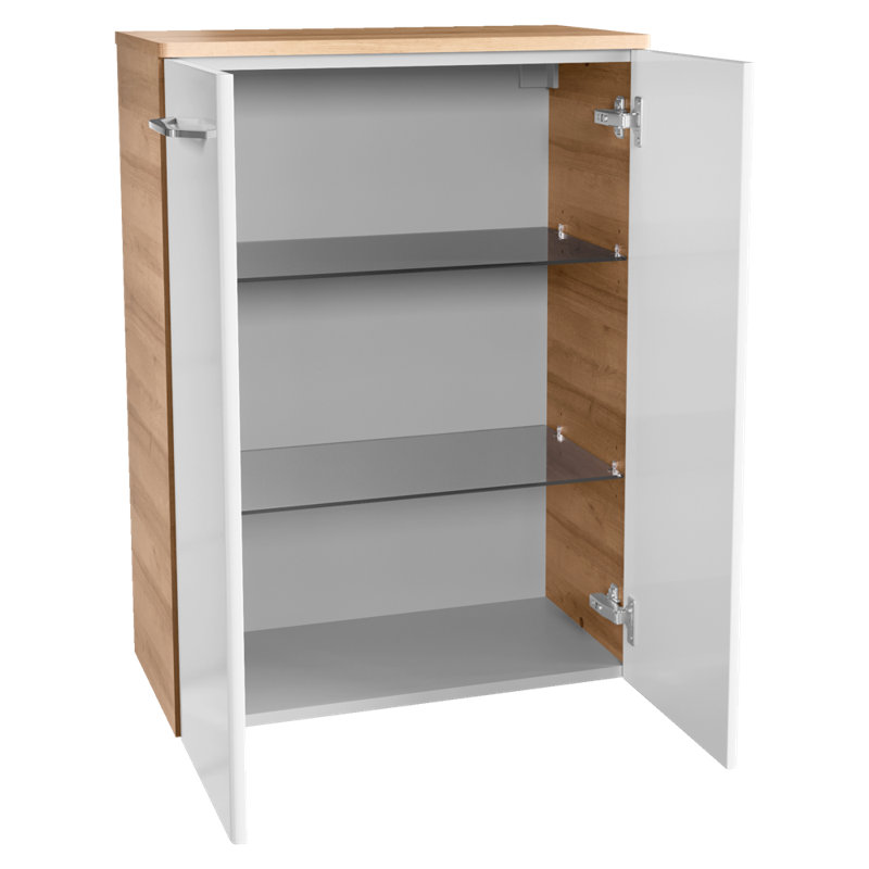 Milano Wall Bathroom Cabinet, Branch oak/White