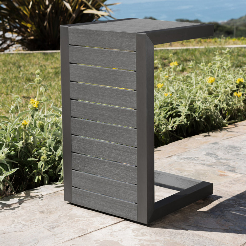 Table de patio grise - aluminium, eau extérieure et design attrayant