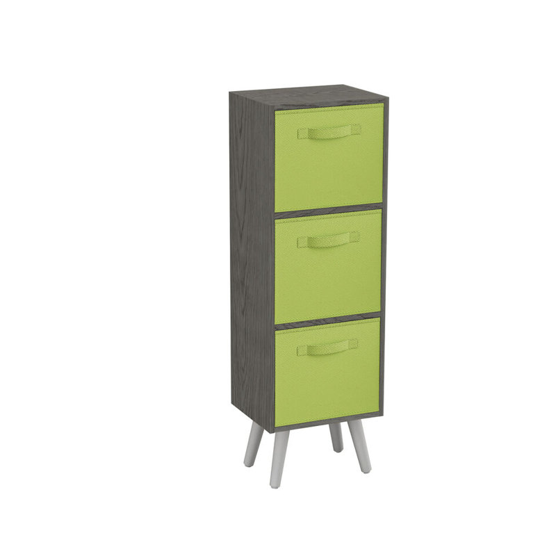 Fika 30cm W 3 - Drawer Chest of Drawers, Green/White