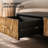 56'' Coffee Table with 4 Storage Drawers, Rectangular Rubberwood Center Table, Geometric Wood Inlay and Brass Handles for Living Room-132284415