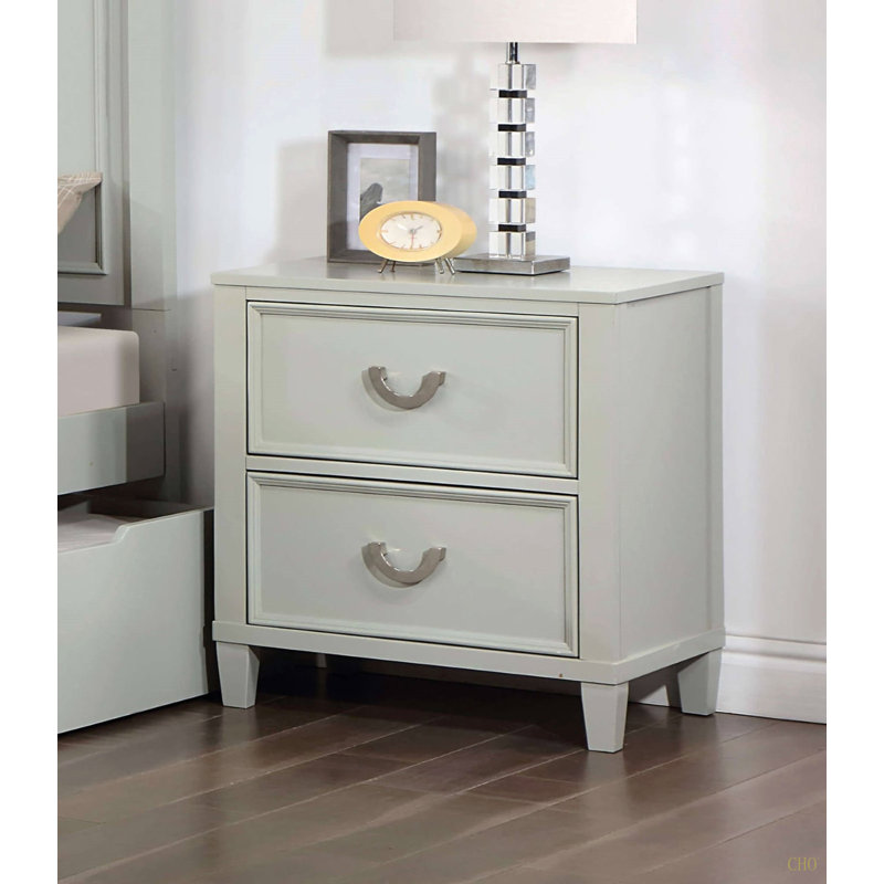 Poignées suspendues en bois massif pour table de chevet transitionnelle 1Pc, Gris