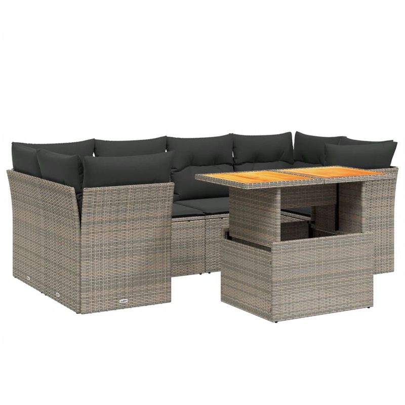 Vidaxl Garden Sofa Set Grey, Dark Grey