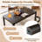 Rectangular Dining Table With Parquet-Style Top And Rounded Corners-452849347