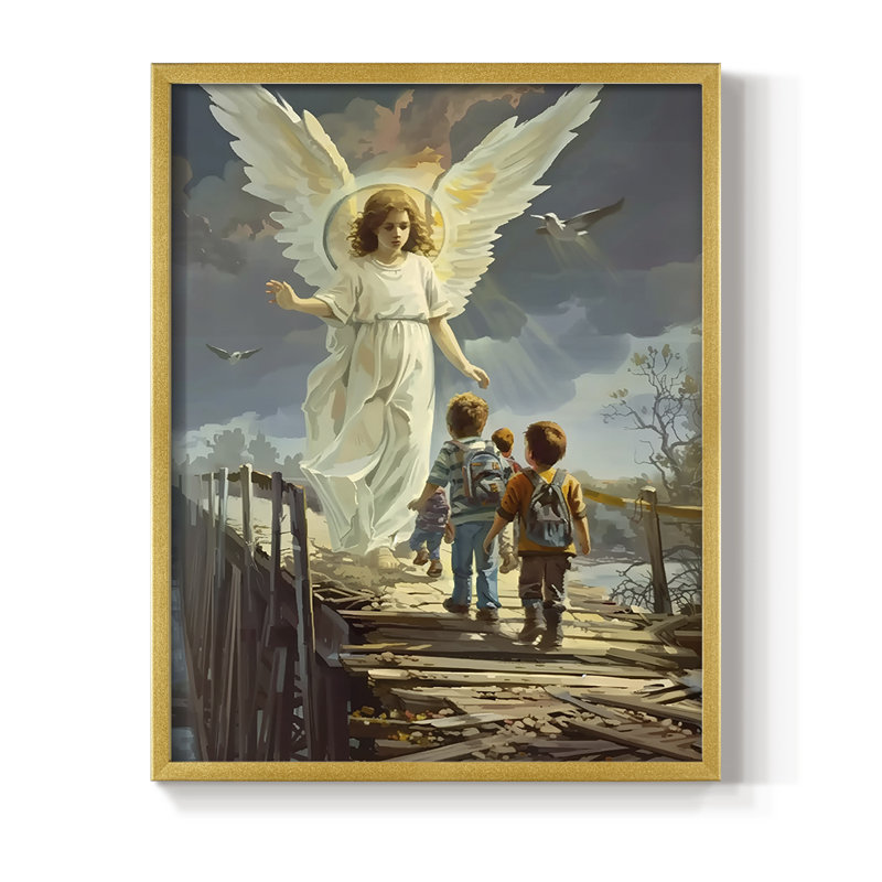 Religious Series CDLVII, reproduction encadrée - bois massif, H 15 po x l 12 po, Doré