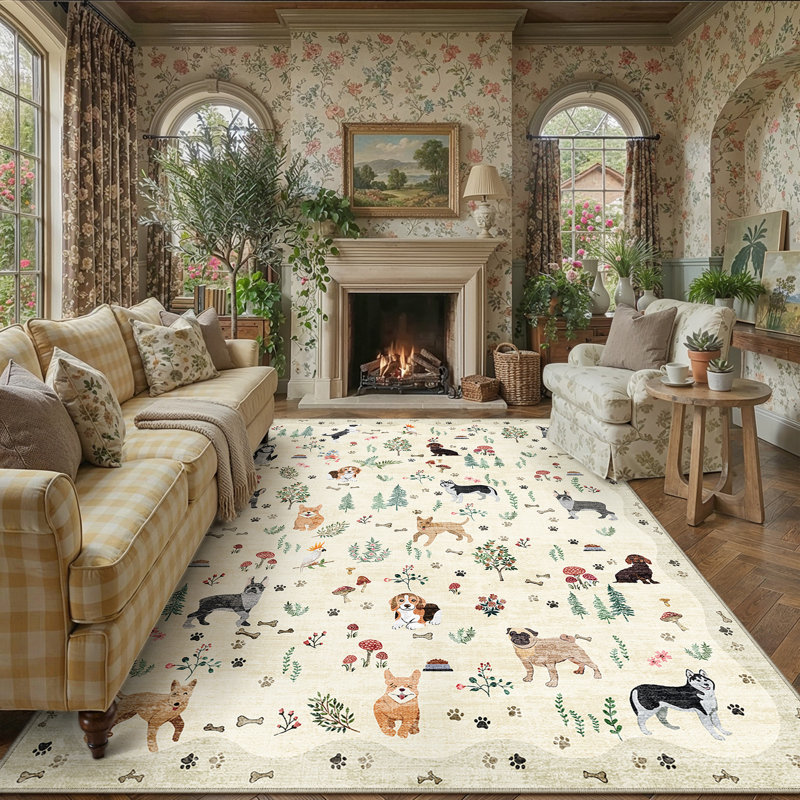 Tapis lavable à la machine avec motif antidérapant Tale, Rectangle 9 pi x 12 pi