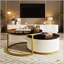 Table basse gigogne ronde moderne avec un design cannelé et un tiroir en noir et or, parfait pour les espaces de vie élégants et flexibles-1321451987-1321451984