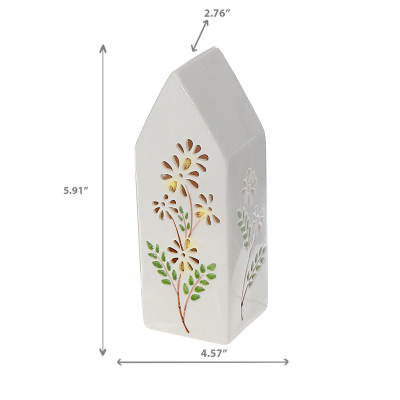 Led Ceramic Floral Tall House
