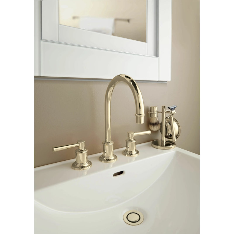 Miramar Widespread Lavatory Faucet with ZeroDrain, Satin Nickel, Cross Handle