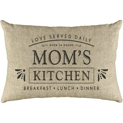  Mom's Kitchen Linen Lumbar Pillow