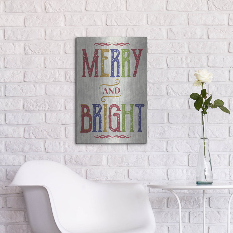  «Merry & Bright» par Erin Clark, art mural en métal, 24 po x 36 po, H 24 po x l 16 po