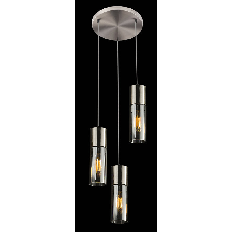 Benevides 3 - Light Cylinder Pendant, Nickel Matte, Silver
