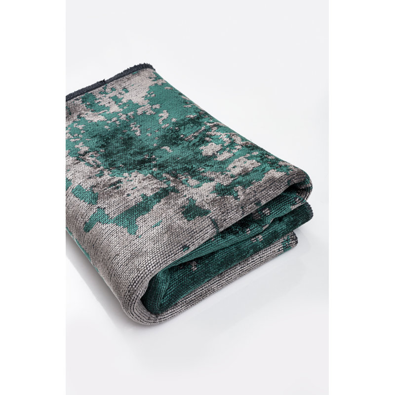 Rapture Green/Gray Abstract Luxury Area Rug, Rectangle 7'10" x 9'10"