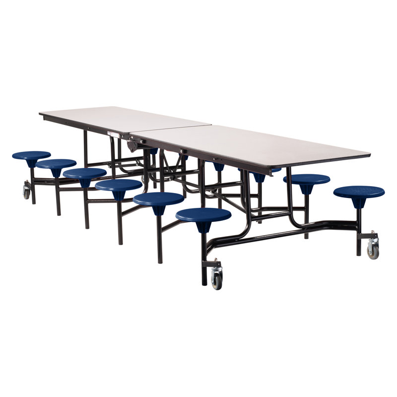 Table de cafétéria rectangulaire 145" x 59", Bleu
