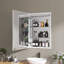 Miroir à pharmacie encastré ou à fixation en surface sans cadre de l 20 po x H 30 po avec 3 tablettes réglables et éclairage DEL-742848560