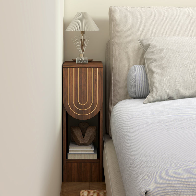End Table With Storage, Walnut