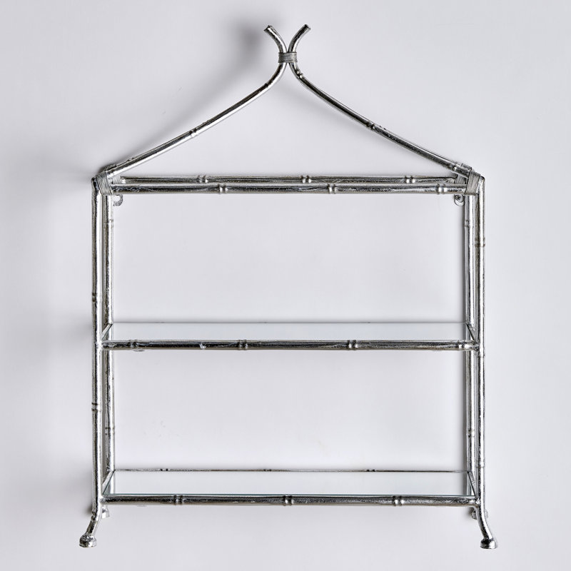 Donnie 29.1" H x 23.4" W x 7.9" D Curio Shelf, Silver