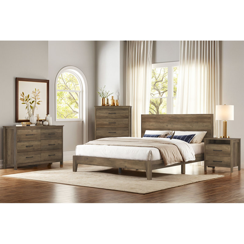 Marlieke 5 Piece Bedroom Set, Knotty Oak, Queen