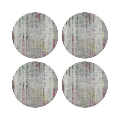 Birch Holiday Vegan Leather Round Coasters
