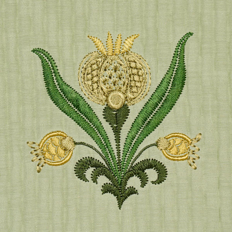 Elmslie Embroidery Fabric, Leaf