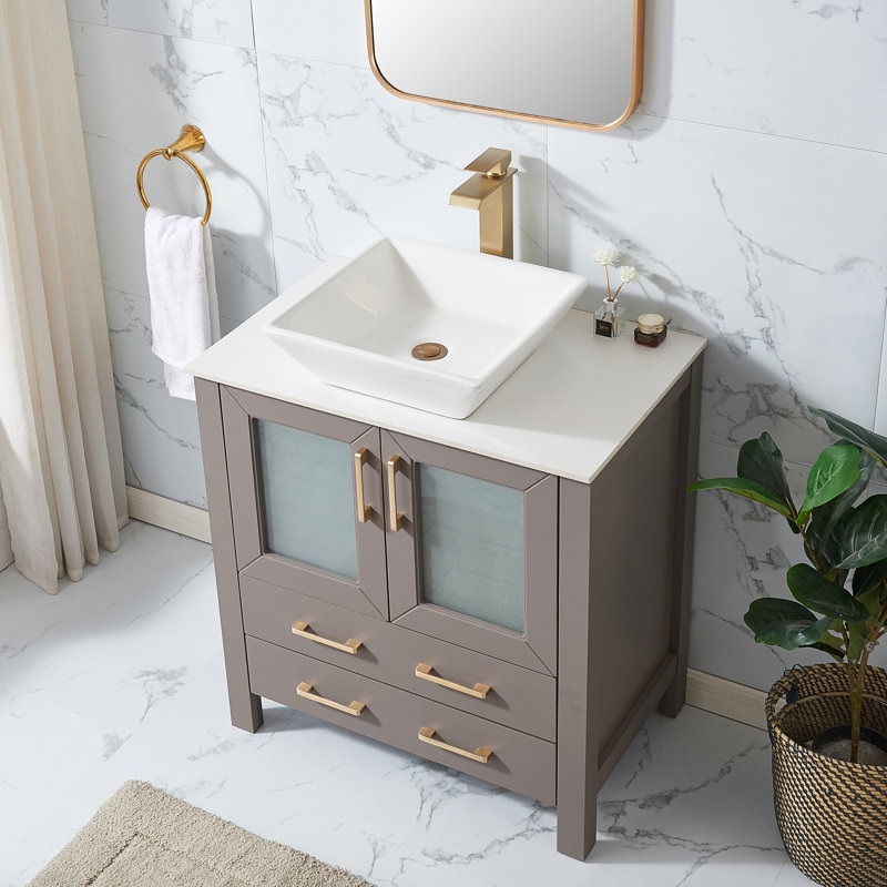 Ensemble de meuble-lavabo simple 30 po gris