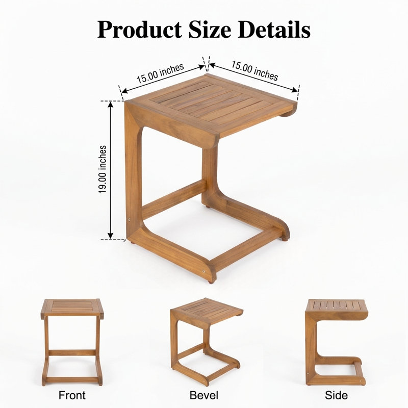 Table d'appoint portative multifonctionnelle en acacia